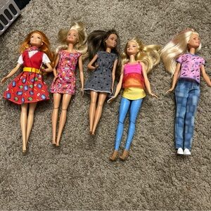 Barbie Doll Lot of 5 w/Clothes +Shoes Boots Sneakers Dolls Bundle Offers Welcome